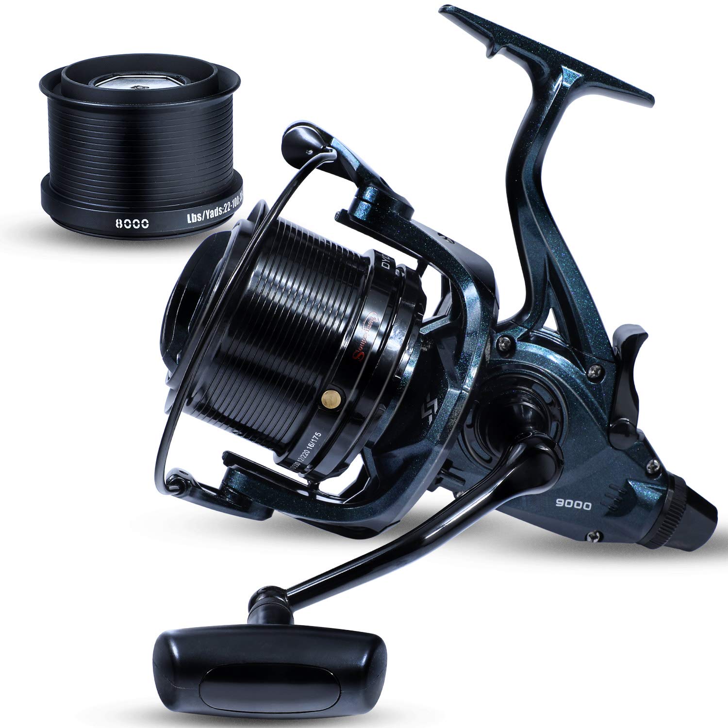 Sougayilang Carp Fishing Reel, Ultra-powerful Smooth Spinning Reel 13+1BB Metal Body 9000/10000/12000 Surf Fishing Reels for Saltwater and Freshwater-9000