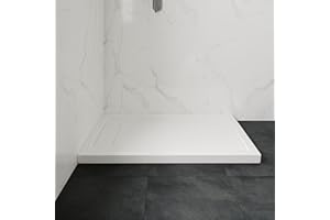 OVE Decors 54-in W x 32-in D Shower Base Pan Rectangle, Hidden Side Drain, White Acrylic, Reversible Design