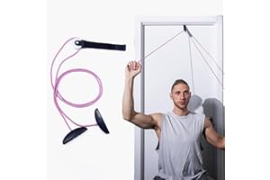 Yuanchupin Shoulder Pulley, Physical Therapy Exercises, Over Door Rehab Exerciser for Rotator Cuff Recovery, Aids in Recovery and Rehabilitation, Range of Motion Exerciser (Pink)