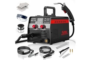 Futelo 145A MIG Welder, 3 in 1 Flux Core/Lift TIG/Stick Welding Machine 110V IGBT Inverter Gasless Welder with Synergy Control for Metal Repair & DIY Projects
