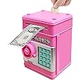 Totola Piggy Bank Electronic Mini ATM for Kids Baby Toy, Safe Coin Banks Money Saving Box Password Code Lock for Children,Boys Girls Best Gift(Deep Pink)