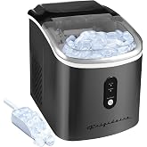 Frigidaire EFIC103 Ice Maker Machine Heavy Duty, 26lb Ice per Day, Black Stainless Steel