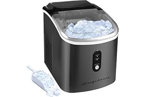 Frigidaire EFIC103 Ice Maker Machine Heavy Duty, 26lb Ice per Day, Black Stainless Steel