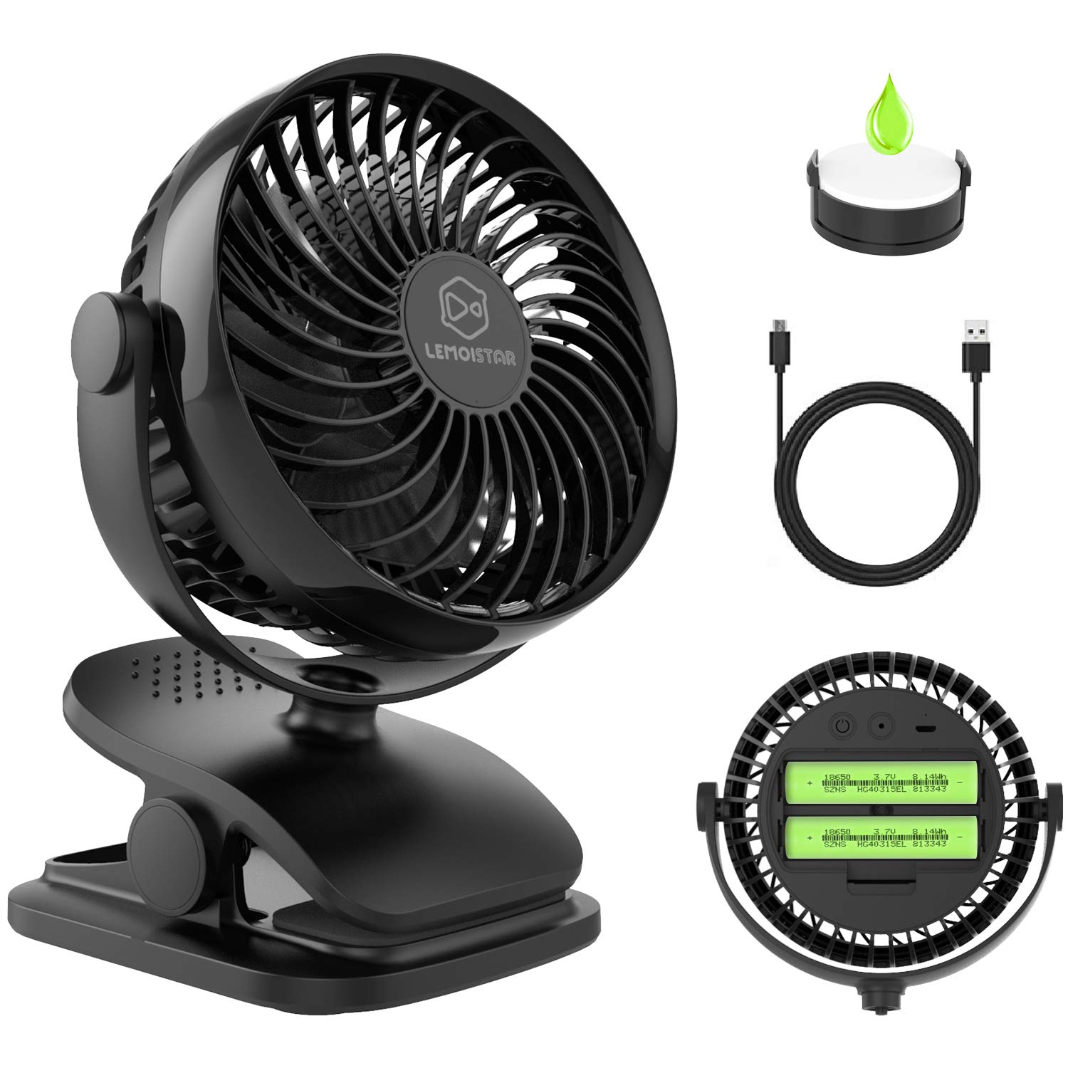 Best clip on fan battery powered fan, sunpollo mini usb desk fan