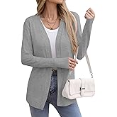 Bettysays Women's Long Sleeve Open Front Cardigan Casual Loose Lightweight Dusters Cardigans
