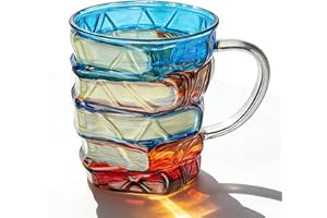 15Oz Chapter Book Mug, 2026 New Novelty Painted Coffee Mugs for Book Lovers, 420ML High Borosilicate Glass Book Cup