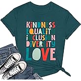 Kindness Teacher Shirt Women Special Education Shirts Teacher Life Love T-Shirt Inspirational Letter Print Tee Top