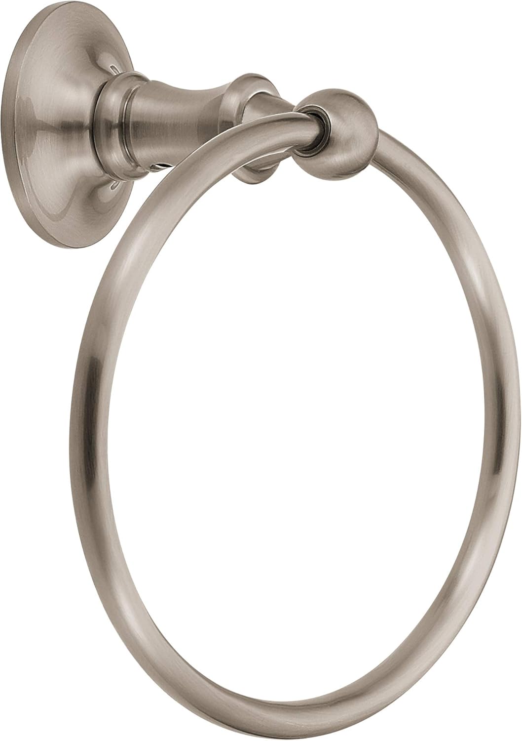 Moen DN6786BN Danbury Collection European Single Post Bathroom Hand Towel Ring, Brushed Nickel - Moen Bathroom Hardware - 