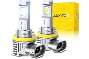 AUXITO H11 Light Bulb, 900% Brightness 6500K H8 H9 Bulbs 1:1 Mini Size, Plug-N-Play, IP68 Waterproof, Pack of 2