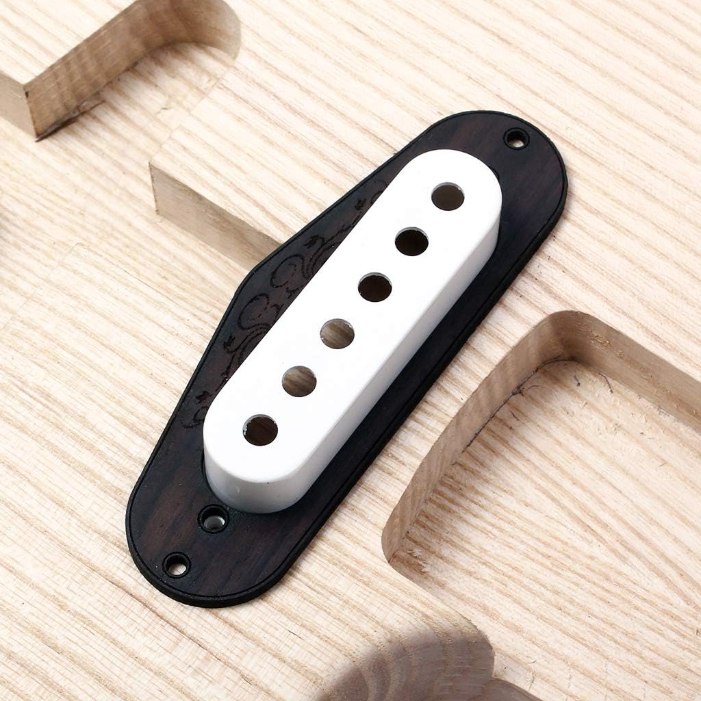 Alnicov 2 Pcs Rosewood Single Coil Pickup Surround Plate Mounting Ring for Guitar - Image 4
