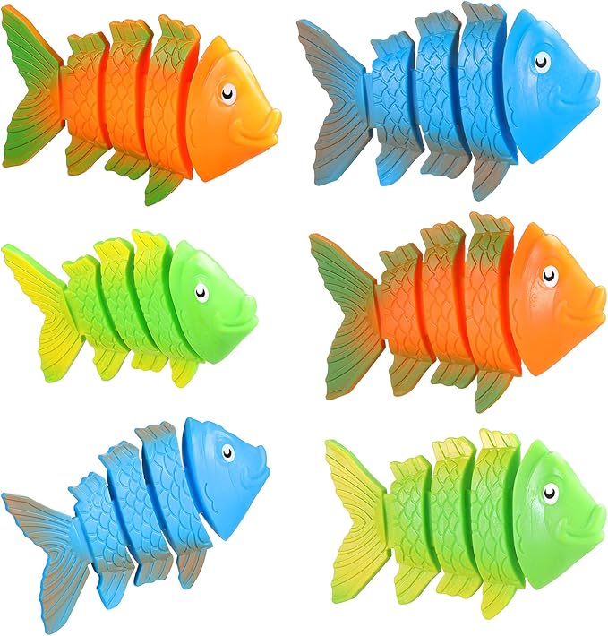 Skylety 6 Pieces Sinking FishShaped Swim Toys Pool Diving Toys