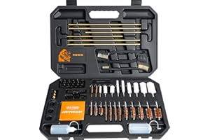 PERWIN Universal Gun Cleaning Kit for All Caliber Pistol Rifle Handgun Shotgun Hunting Cleaning Kit with Brass Rods and Tough Carrying Case, Gun Accessories Gifts for Men