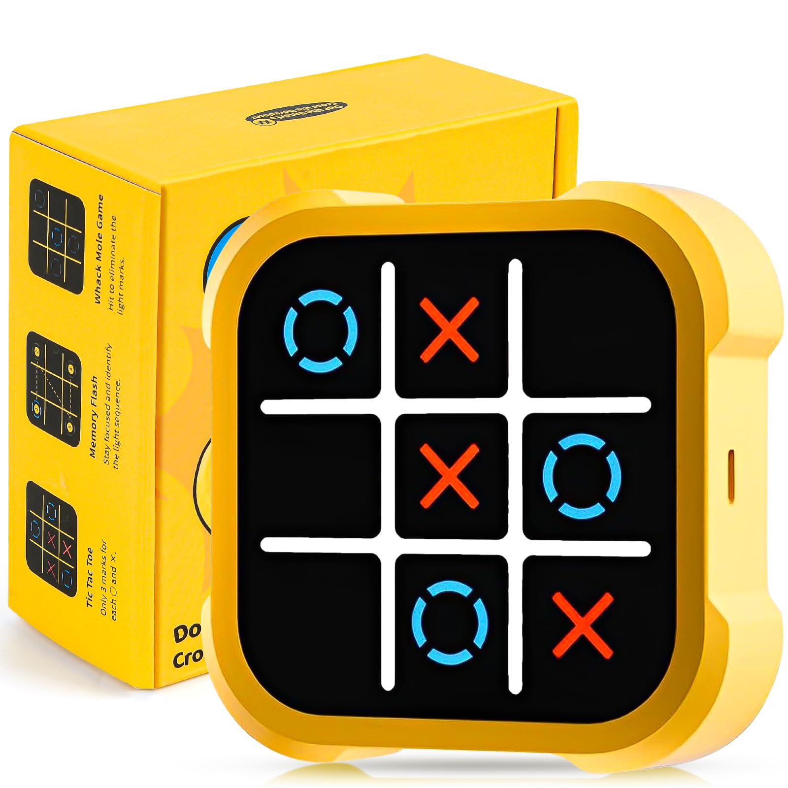 3 in 1 Electronic Tic Tac Toe Game, Handheld Noughts and Crosses Game, Portable Travel Games for Car Ride, Toys Gift Idea for Kids and Adults, Birthday Gifts for Boys Girls