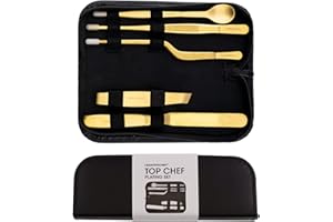 CREATIVECHEF Professional Chef Plating Kit, 5 Piece Culinary Plating Set, Gold, Stainless Steel (5 Piece, Gold)