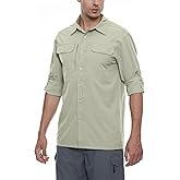 Little Donkey Andy Men's Stretch Quick Dry UPF50+ Long Sleeve Shirt for Hiking, Travel, Camping