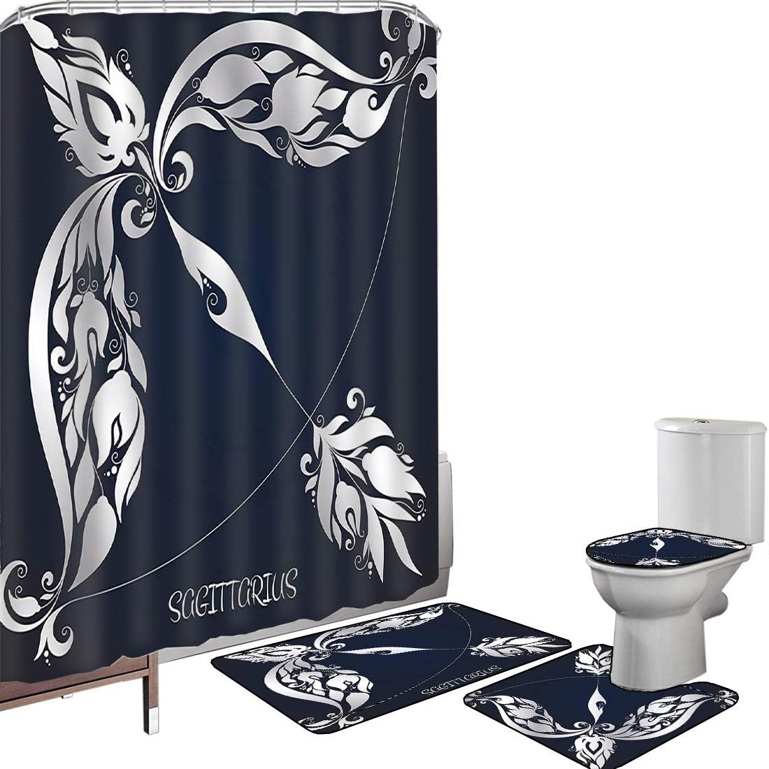 Shower Curtain Set Bathroom Accessories Carpet Set Zodiac