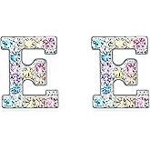 Women Initial Letter Stud Earrings,Alphabet Number Earrings Gifts Jewelry for Women