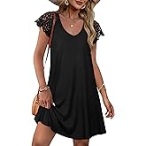 WIHOLL Dresses for Women 2026 Summer Casual Wedding Guest Dress Lace Short Sleeve Sundresses Fashion Beach Vacation Clothes