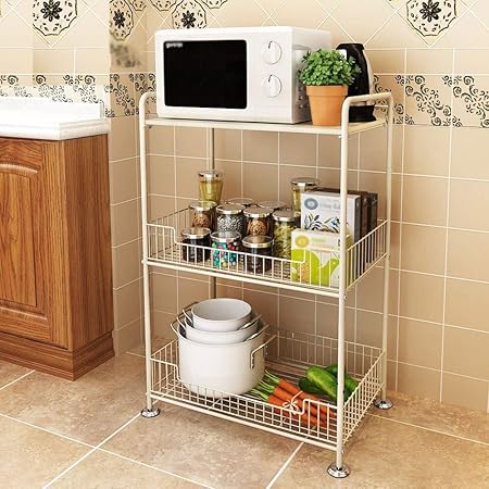 HUIYUAN Estantería De Cocina De Hierro Combinación De Madera ...