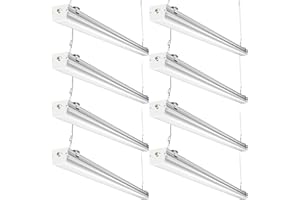 Lightdot 4FT 2.5inch 72w Linkable LED Shop Light, 100-277V Garage Light with 5ft On/Off Switch Plug Hanging Flushmount Available Plug and Play - 8Pack