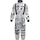 GRAJTCIN Women's Astronaut Costume Adult Shiny Space Suit Halloween Spaceman Costume