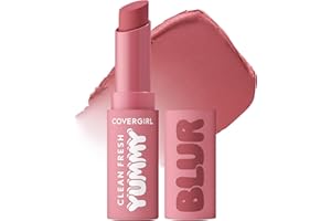 COVERGIRL Clean Fresh Yummy Blur Lipstick, Blurring Effect, Matte Lip Color, Fresh Pear Flavored, Vegan Formula - 140 Into the Blur (Mauvy Pink)