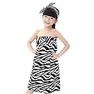 Cute Fashion Kids Girls Bathrobe Wrap Headband Set Soft Microfiber Wearable Elasticated Spa Shower Bath Wear Strapless Cover Up Bathing Tube Dress With Bathing Makeup Hair Wrap Band