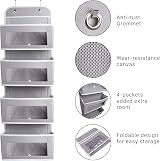 ManGotree Over Door Storage Organizer 4 Pockets Grey PVC Windows view 7