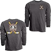 Blue 84 NHL Unisex Kids NHL Officially Licensed Youth Long Sleeve T-Shirt Ringspun Front/Back Black