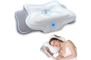 Scozkc Cervical Neck Pillow for Sleeping - Memory Foam Contour Pillow for Neck Pain Relief, Orthopedic Pillow with Breathable
