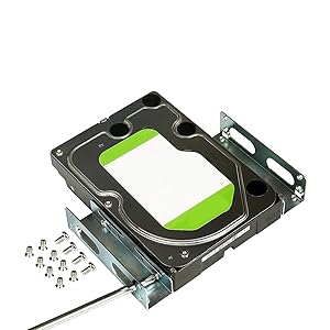 WDX HDD Metal Mounting Bracket Adapter Hard Drive Holder for PC, Convert Any 3.5 inch Solid State Drive/HDD Into One 5.25 inch Drive Bay