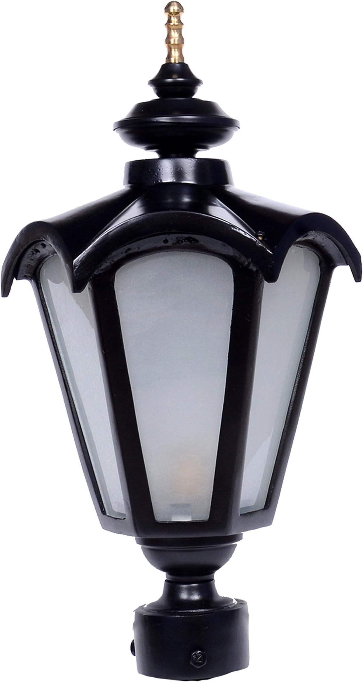 DecoLight 60W Weather-proof 6-sided Trendy Outdoor Gate Light, Black