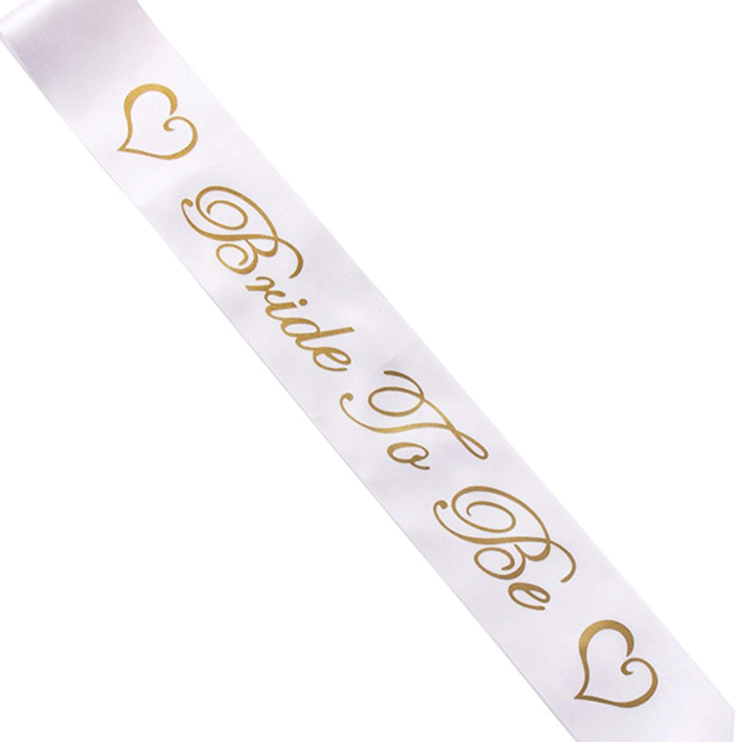 Bride to Be Sash - Bachelorette Party White Sash - Bridal Shower Gift