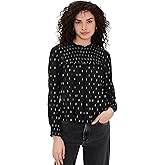Madewell Women's Smocked High-Neck Long-Sleeve Top