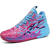 Men's Multicolour High Top Lace Up Breathable Mesh Upper Basketball Shoes with Vibrant Fluorescent Gradient Design Comfort for Basketball Training Court Games Tennis Volleyball Athletic Activities