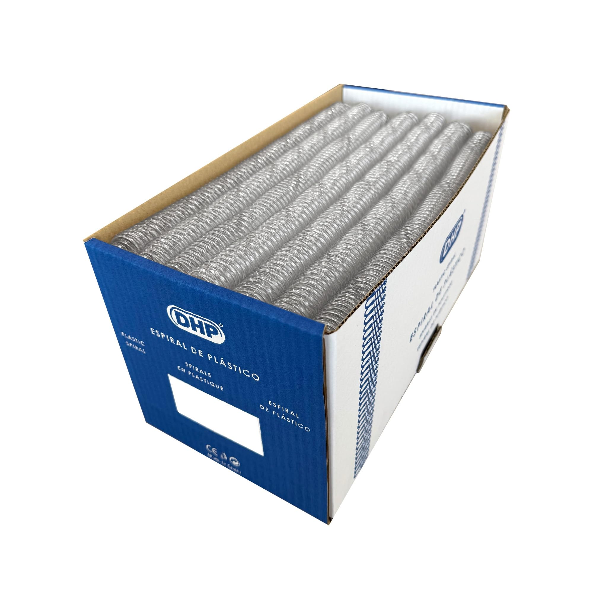 DHP - Plastic Spiral for Binding, Step 5:1, 8 mm, Transparent (Box of 100)