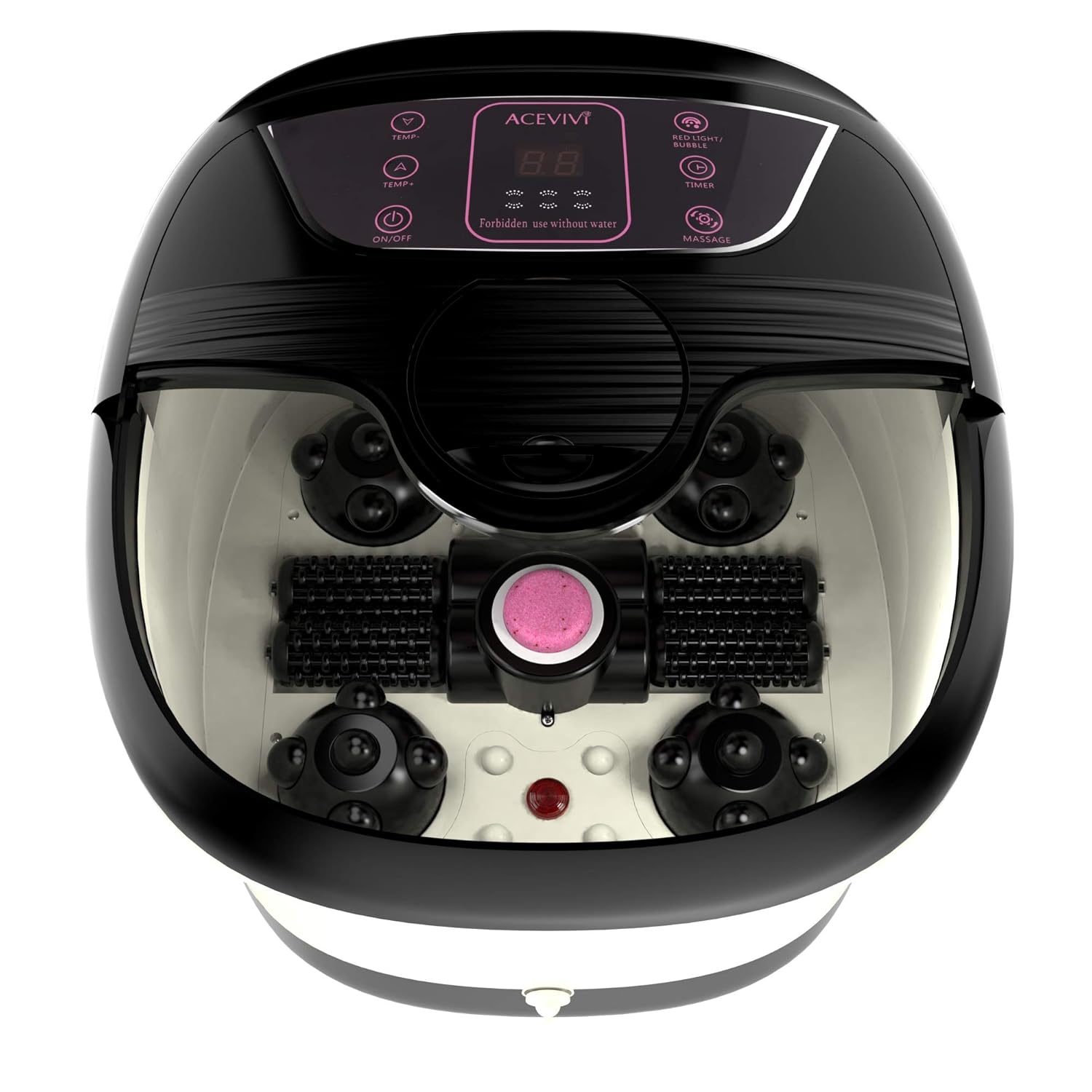 Foot Spa Bath Massager with Heat and Motorized Rollers, Deep Foot Bath Bucket with Pedicure Stone and Bubble Surging, Rolling Massage, Timer & Temperature for Foot Relief: Beauty