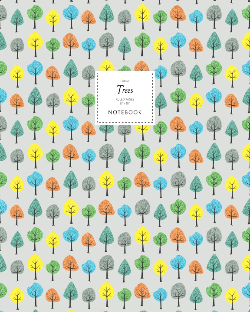 Trees Notebook - Ruled Pages - 8x10 - Large (Grey)