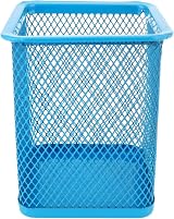 D.RECT Metal Square Pen Holder Cube Mesh Cup Blue 98mm view 2