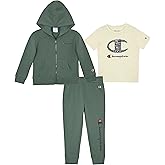 Champion boys Jogger Set 3 Piece Clothing Set With Graphic Tee Fleece Hoodie and Sweatpants