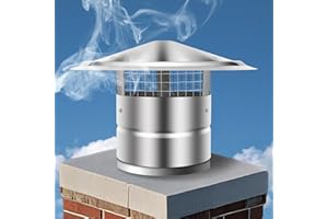 Willgoon 6 Inch Round Chimney Cap, (6/8/10/12) Inch Tapered Top Chimney Cap with Screen, 0.5x0.5 Inch Mesh Screen Stove Pipe Topper, Stovepipe Finial, Galvanized Steel Quality, Silver