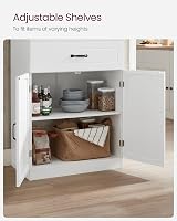 VASAGLE Tall Kitchen Pantry Cupboard with Glass Doors White LSC361W21 view 8