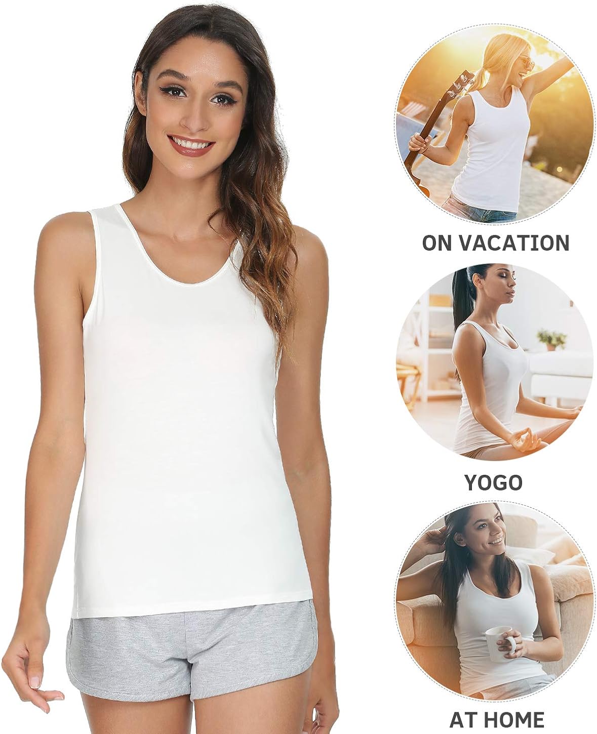 Vislivin Womens Supersoft Camisole Stretch Casual Tank Tops: Clothing