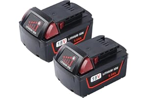 BDREER 2 Pack 5.0Ah M18 Battery Replacement for Milwaukee M18 Battery, Replacement for Milwaukee M18 Cordless Power Tools 18V XC Lithium Battery 48-11-1852 48-11-1850 48-11-1862 48-11-1812