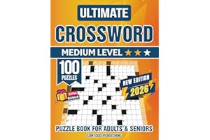 Medium Crossword Puzzle Books For Adults and Seniors - 100 Big Font, Eye-Friendly Puzzles: Entertaining Brain Workouts with Verified and Non-Repetitive Clues for Cross word Lovers