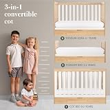 Tutti Bambini Riley 3-in-1 Cot Bed 120x60 Oak White with Drawer view 3