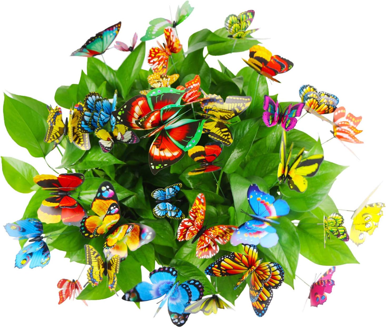 Butterfly Stakes 30 Pack 3.9" Butterfly Yard Planter Flower Pot Garden Ornaments Decorations By Cefan