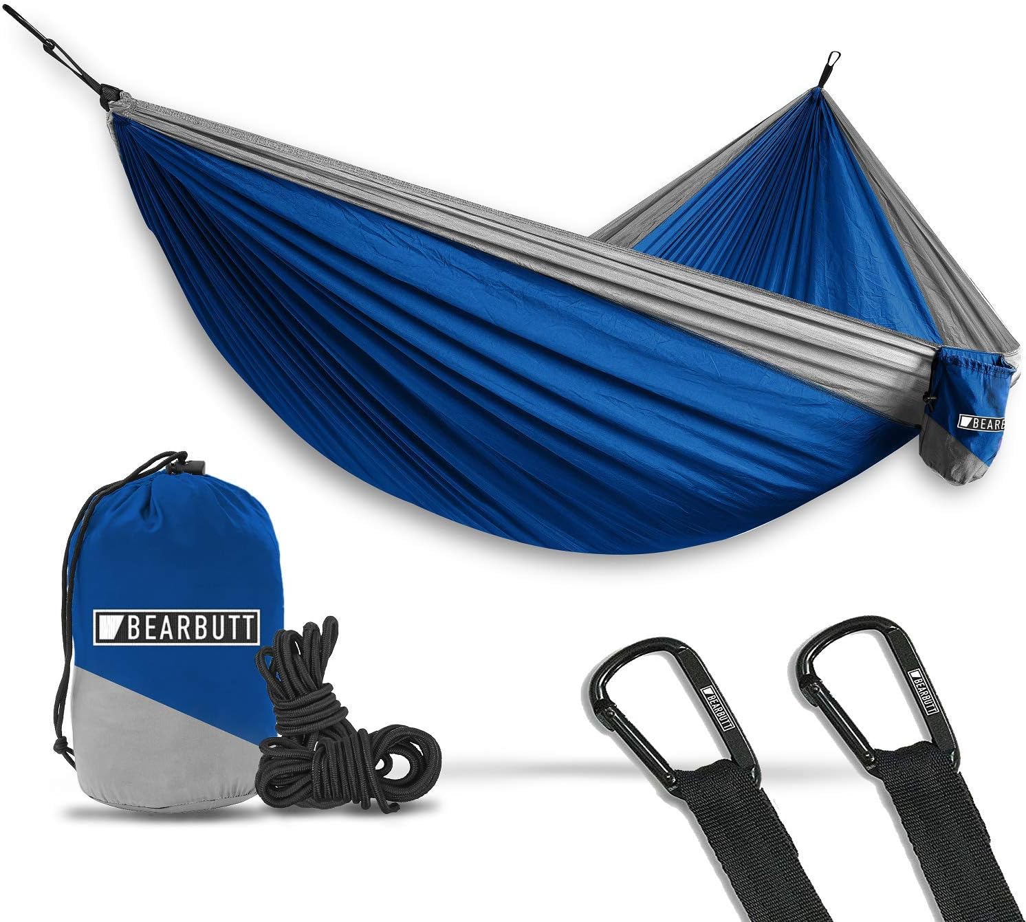 Bear Butt Hammocks - Camping Hammock for Outdoors, Backpacking & Camping Gear - Double hammock, Portable hammock, 2 Person Hammock for Travel, outdoors - Tree & Hiking Gear - Hammock that Holds 500lbs