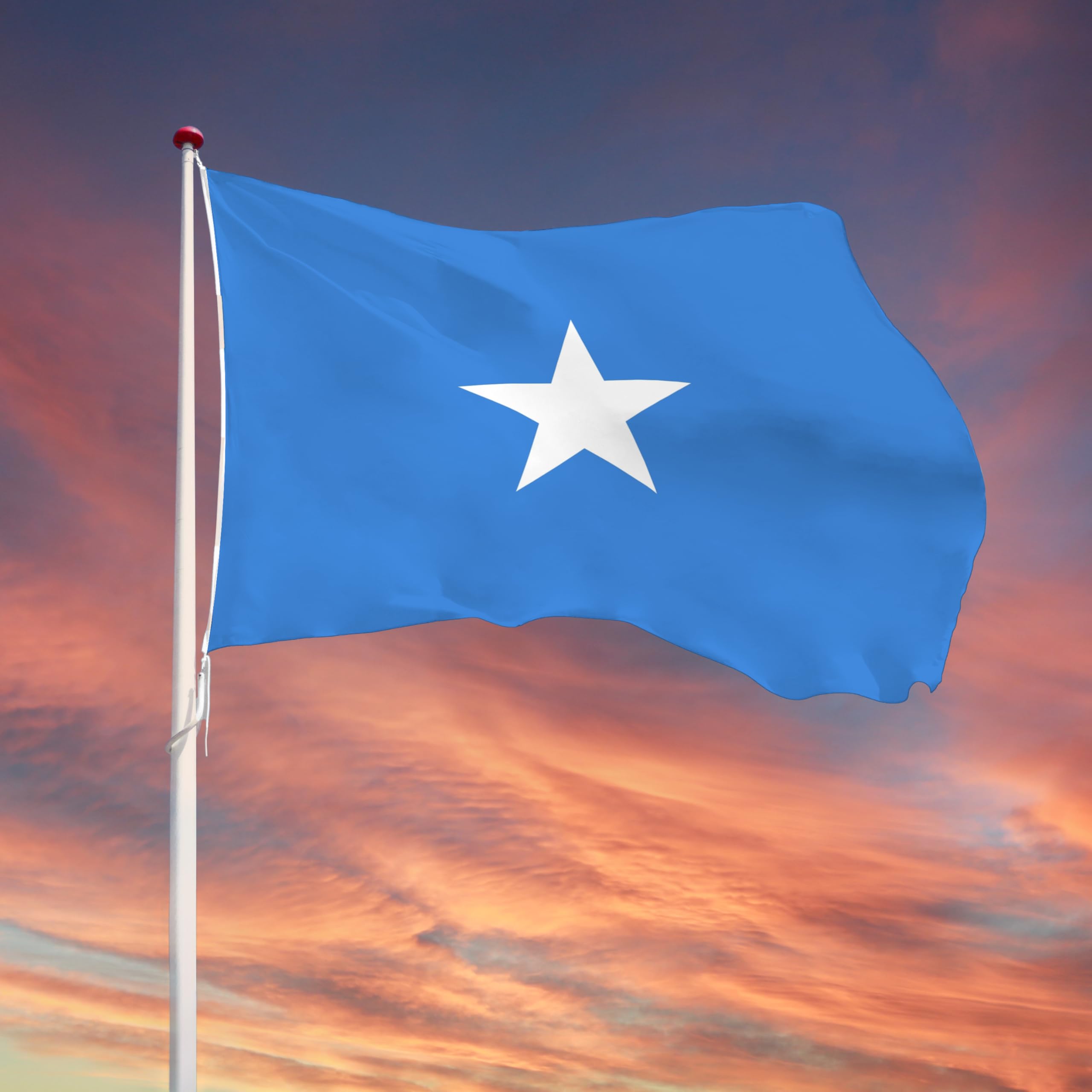 3x5 Foot Somalia Flag Brightly Coloured Somali National Flags Celebration Parade Party Supplies Patio Decoration Holiday Indoor Outdoor Flag Double Stitched