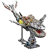 Mech Whale Building Kit with LED Lights, Compatible with Lego Shark, Creative Ocean Building Block Toys, Interactive Design, Home/Office Decor, Gift for Adult